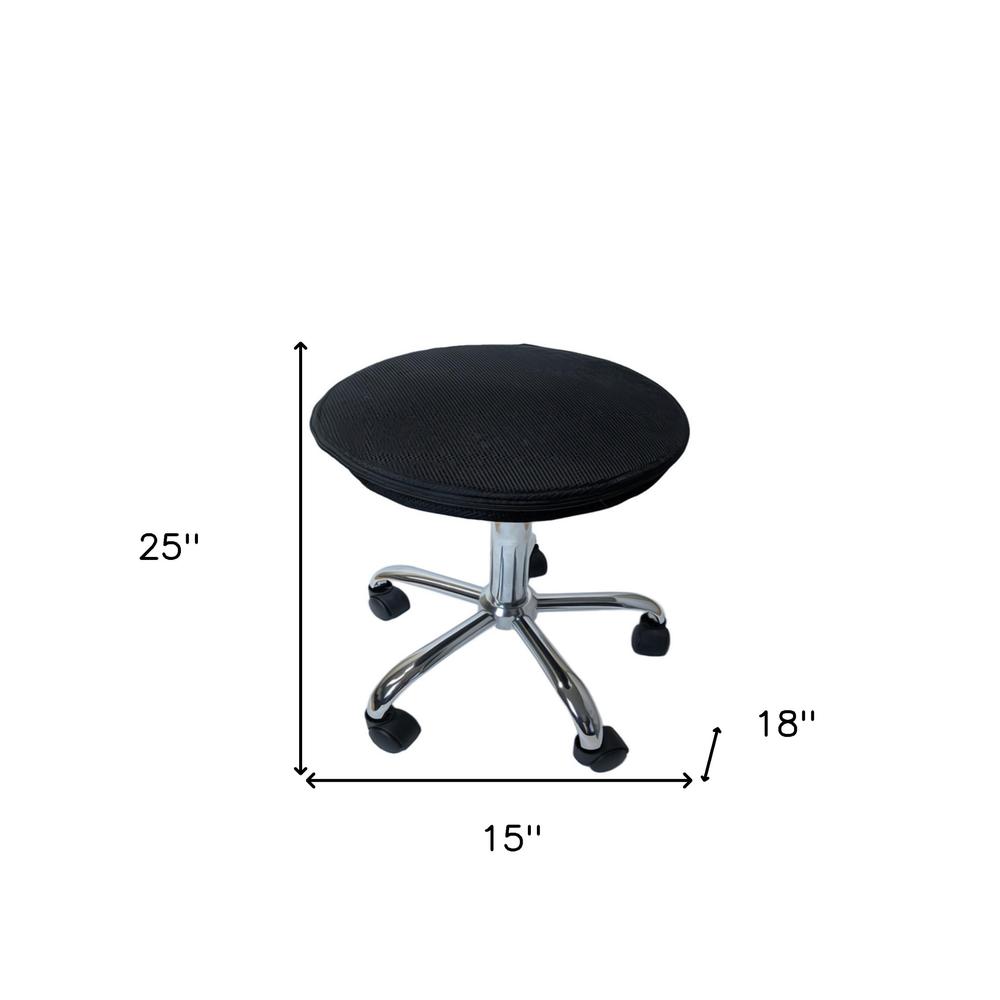 Black and Chrome Active Sitting Rolling Balance Desk Chair. Picture 8