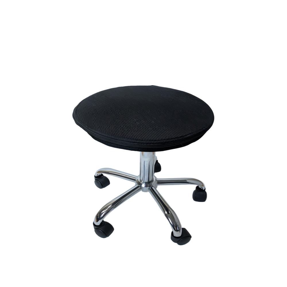 Black and Chrome Active Sitting Rolling Balance Desk Chair. Picture 1