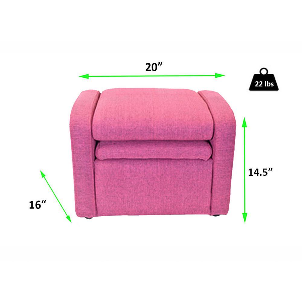 Kids Pink Comfy Upholstered Recliner Chair with Storage. Picture 8