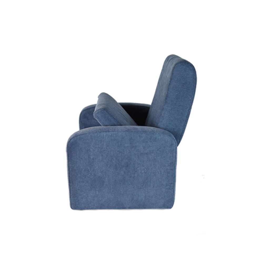 Kids Blue Comfy Upholstered Recliner Chair with Storage. Picture 1