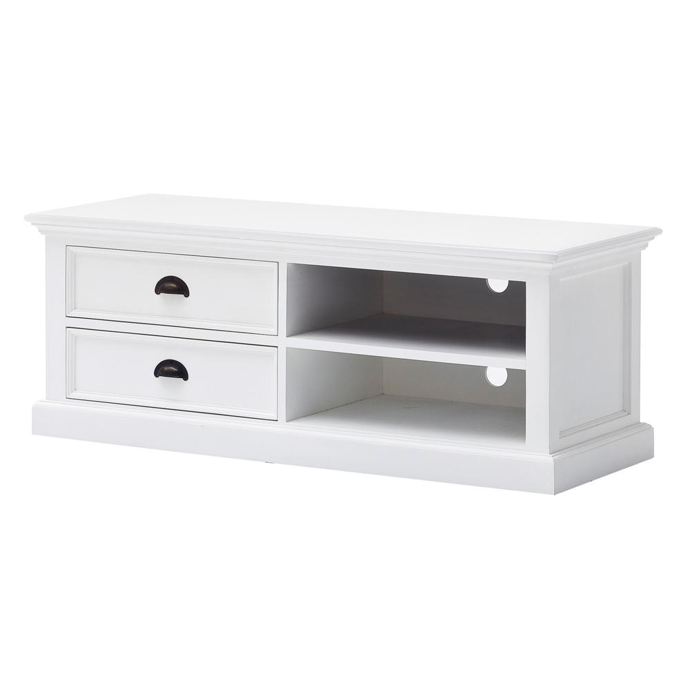 47" Classic White Entertainment Unit with Two Drawers. Picture 2