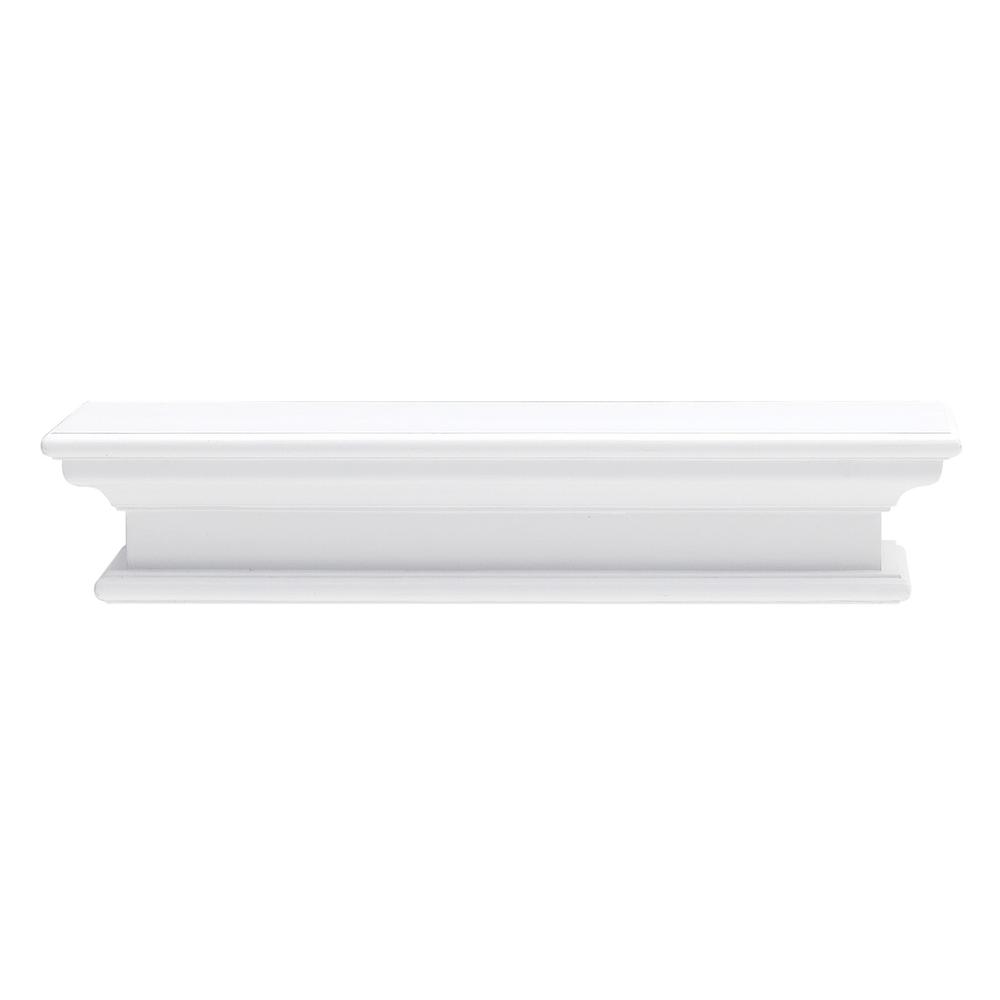 23" Classic White Floating Wall Shelf. Picture 1