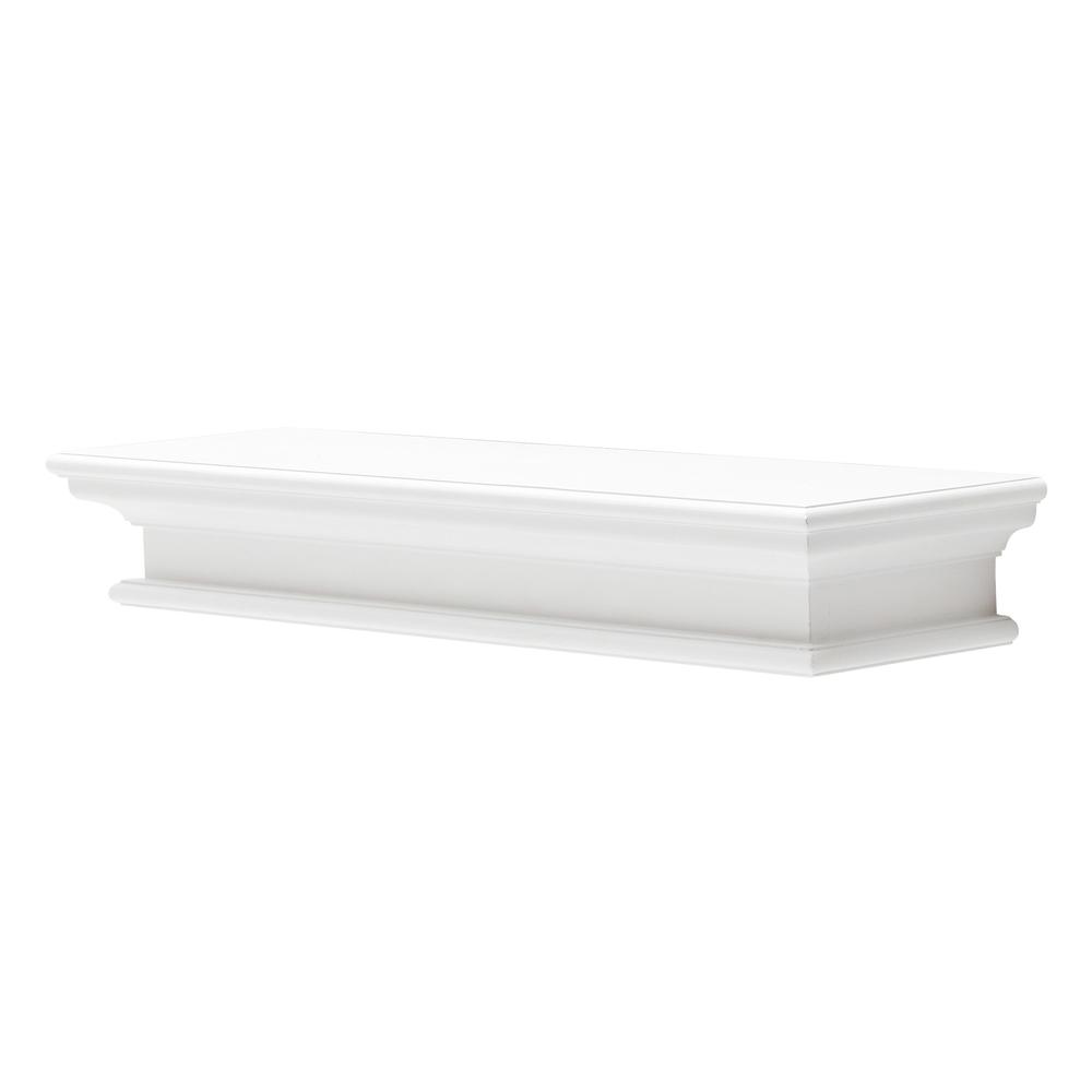 32" Classic White Floating Wall Shelf. Picture 2
