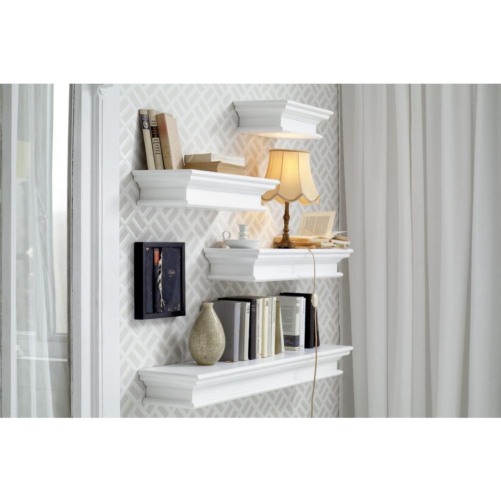 32" Classic White Floating Wall Shelf. Picture 9