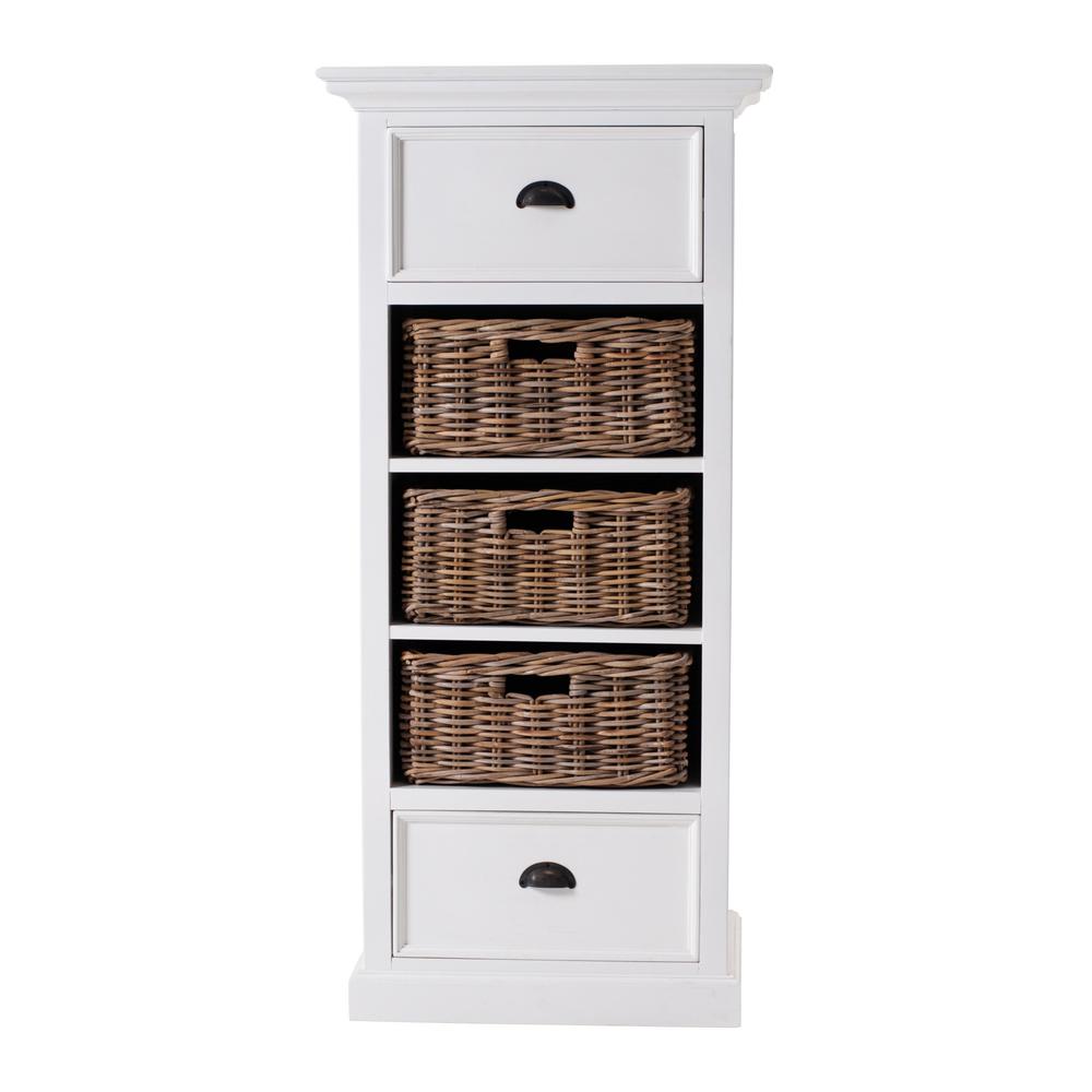 Classic White Storage Cabinet with Basket Set Classic White. Picture 1