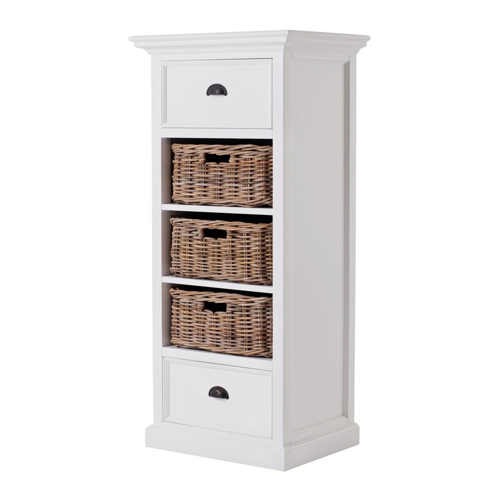 Classic White Storage Cabinet with Basket Set Classic White. Picture 2