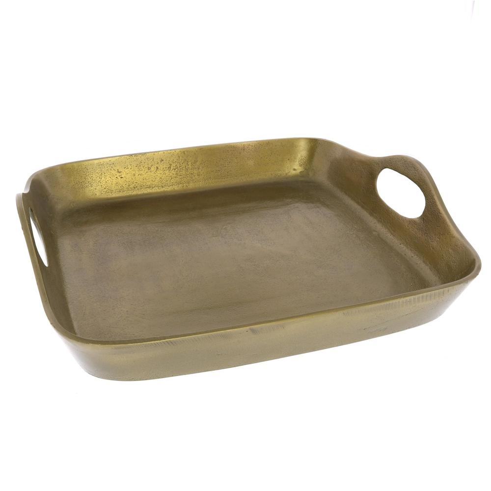 Jumbo Gold Cast Iron Serving Tray Gold. Picture 1