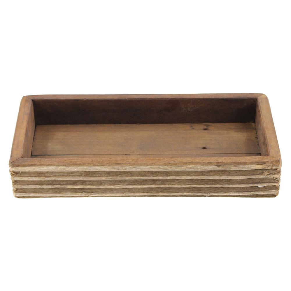 Reclaimed Wood Rectangular Tray Natural. Picture 1