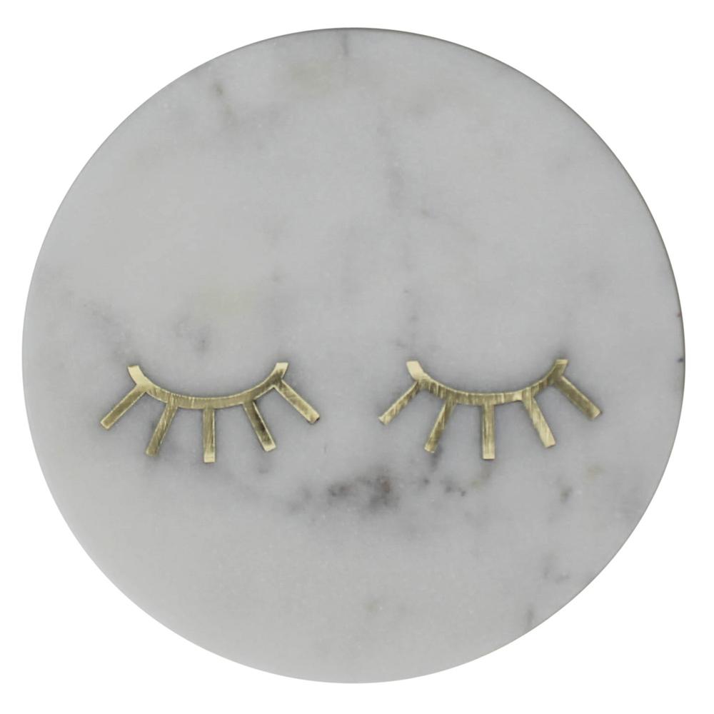 Lashes Inlay Marble Serving Tray White. Picture 1