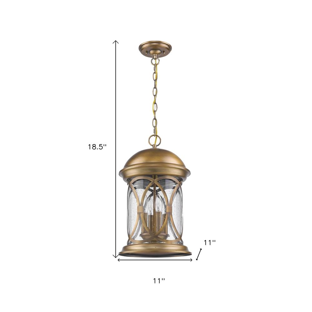 Lincoln 4-Light Antique Brass Hanging Light. Picture 4
