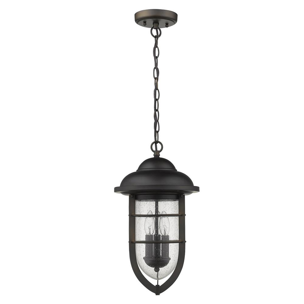 Dylan 3-Light Oil-Rubbed Bronze Hanging Lantern. Picture 1
