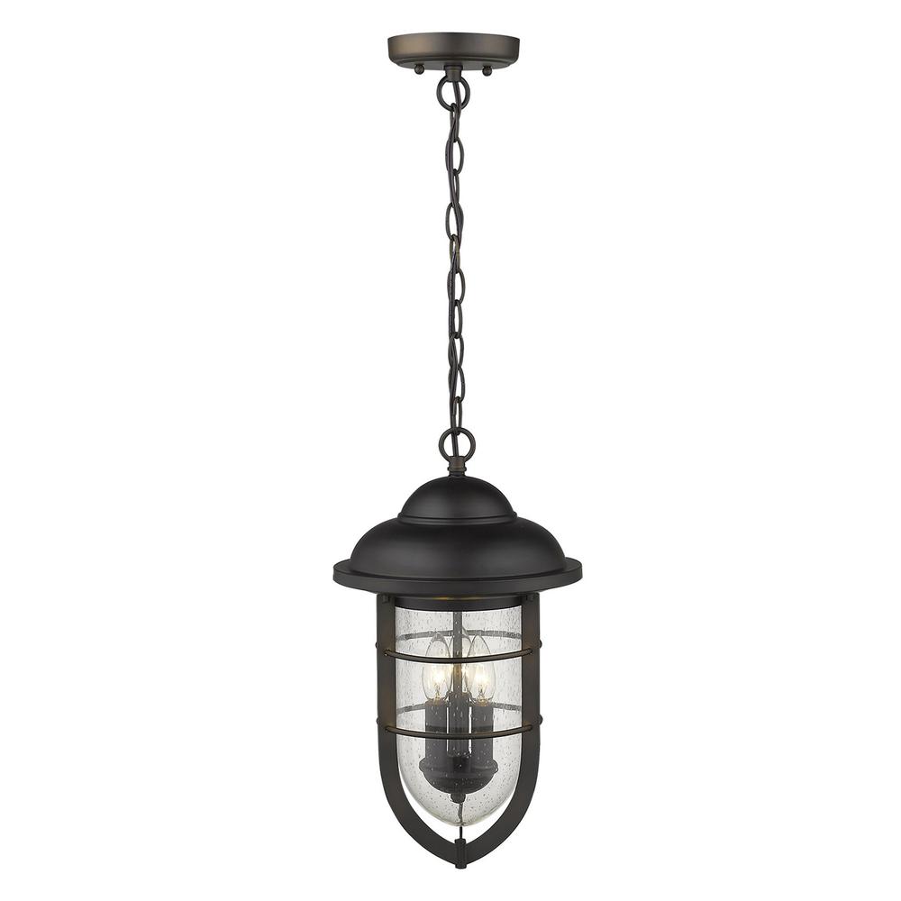 Dylan 3-Light Oil-Rubbed Bronze Hanging Lantern. Picture 3