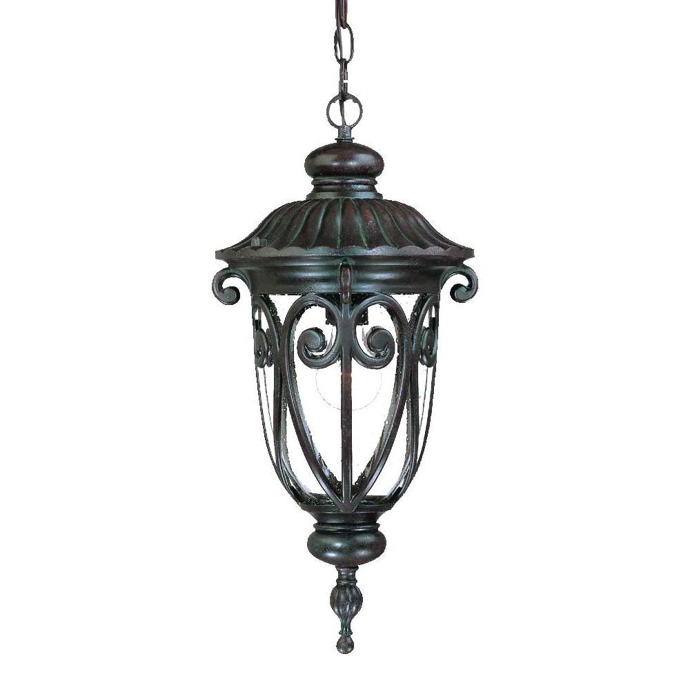 Naples 1-Light Marbelized Mahogany Hanging Light. Picture 1