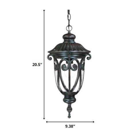 Naples 1-Light Marbelized Mahogany Hanging Light. Picture 5