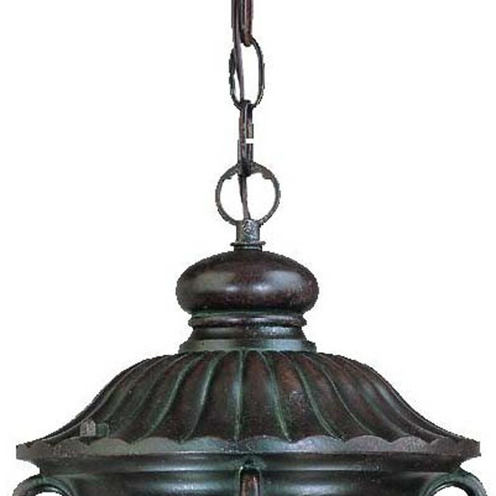 Naples 1-Light Marbelized Mahogany Hanging Light. Picture 3