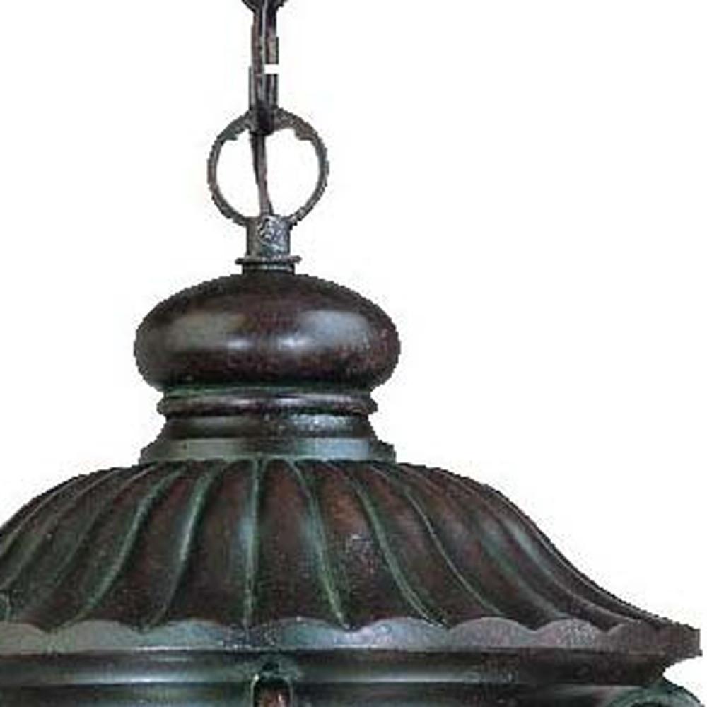 Naples 1-Light Marbelized Mahogany Hanging Light. Picture 4