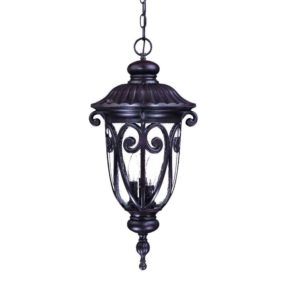 Naples 3-Light Marbelized Mahogany Hanging Light. Picture 1