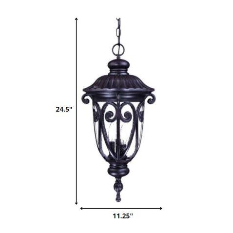 Naples 3-Light Marbelized Mahogany Hanging Light. Picture 5