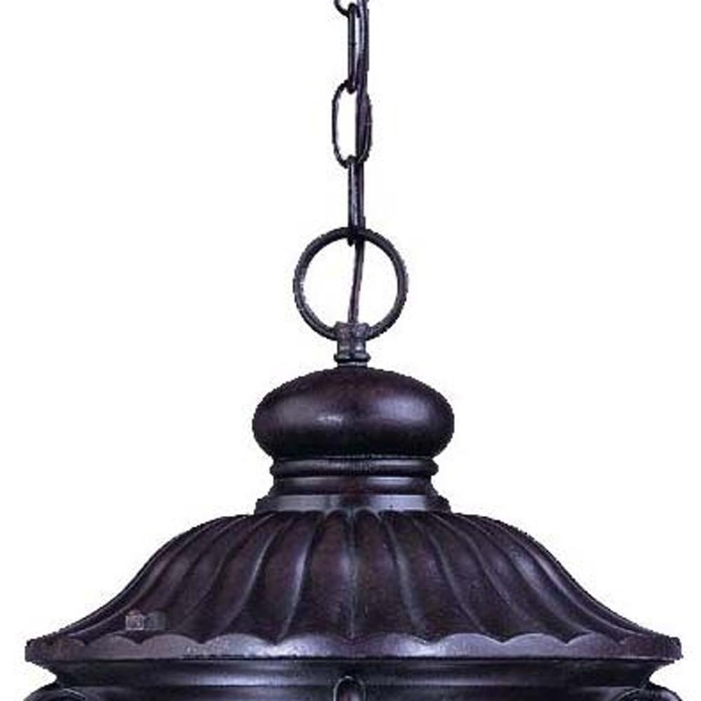 Naples 3-Light Marbelized Mahogany Hanging Light. Picture 3