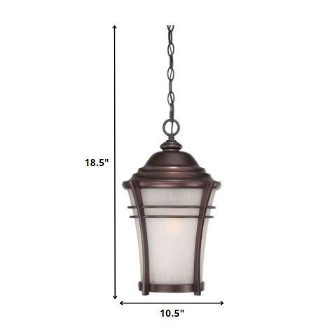 Frosted Glass Bronze Lantern Hanging Light. Picture 5