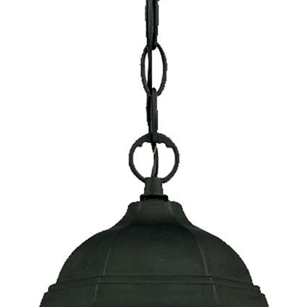 Matte Black Glass Lantern Hanging Light. Picture 3