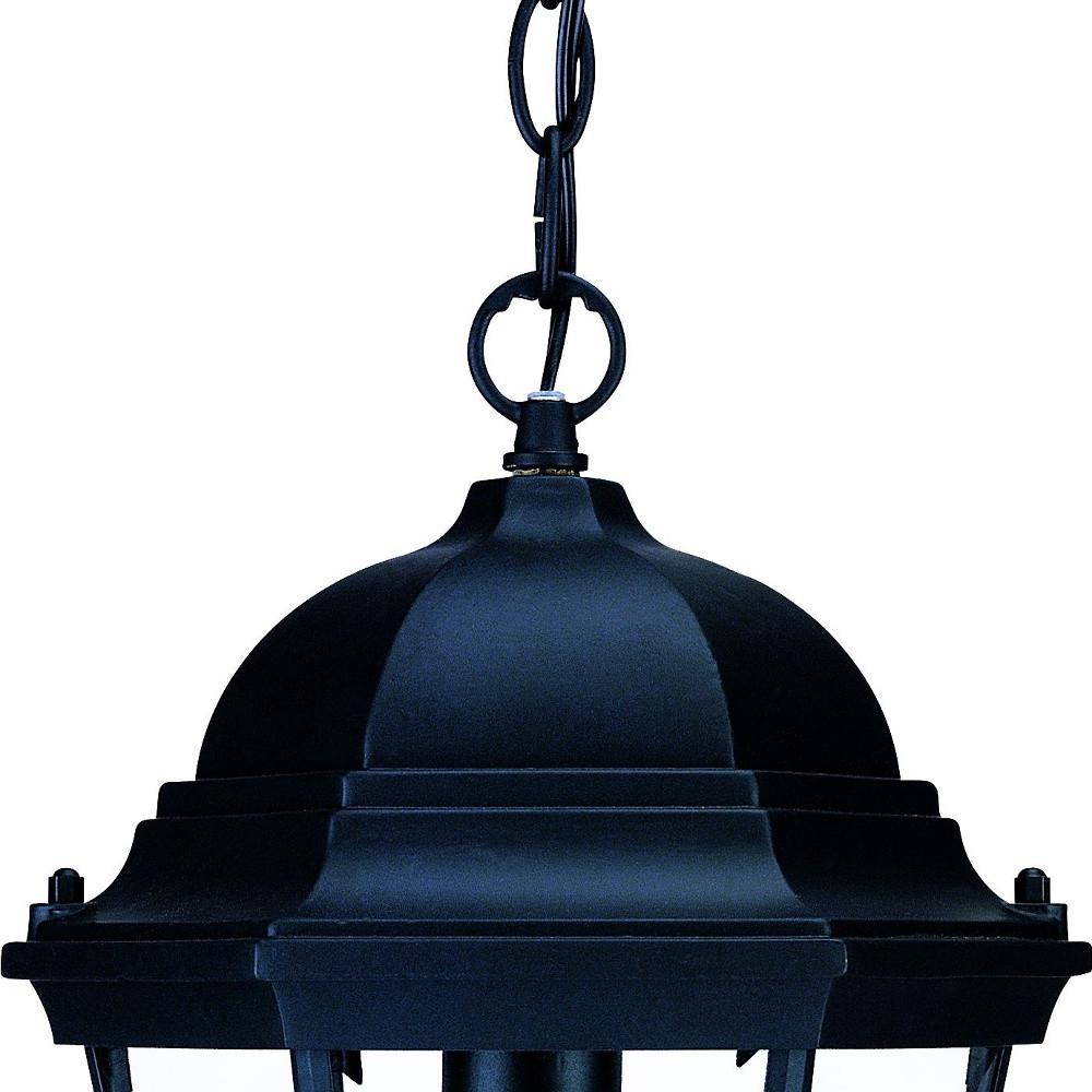 Matte Black Domed Glass Lantern Hanging Light. Picture 3