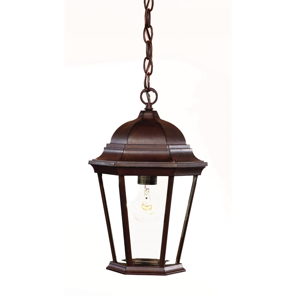 Dark Brown Domed Glass Lantern Hanging Light. Picture 2