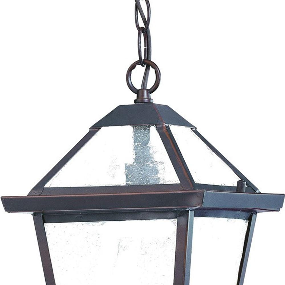 Antique Bronze Glass Hanging Lantern Light. Picture 3