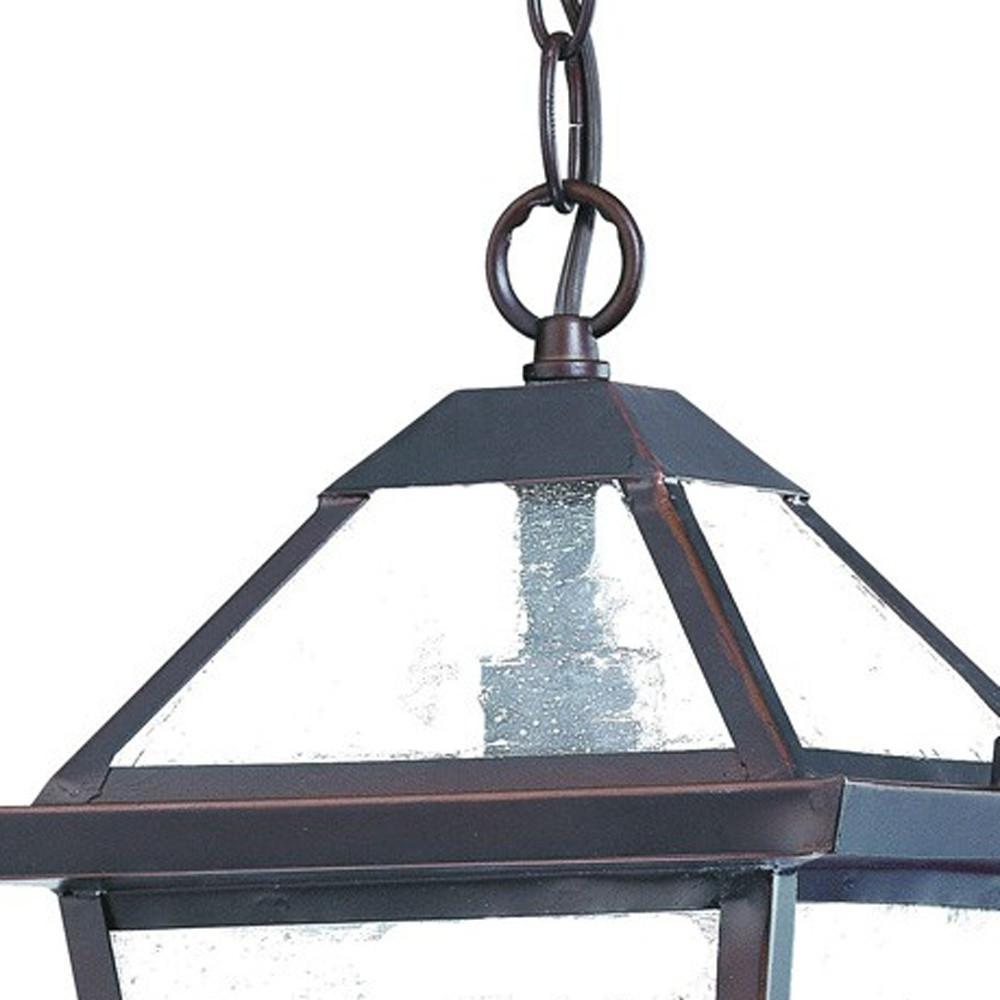Antique Bronze Glass Hanging Lantern Light. Picture 4