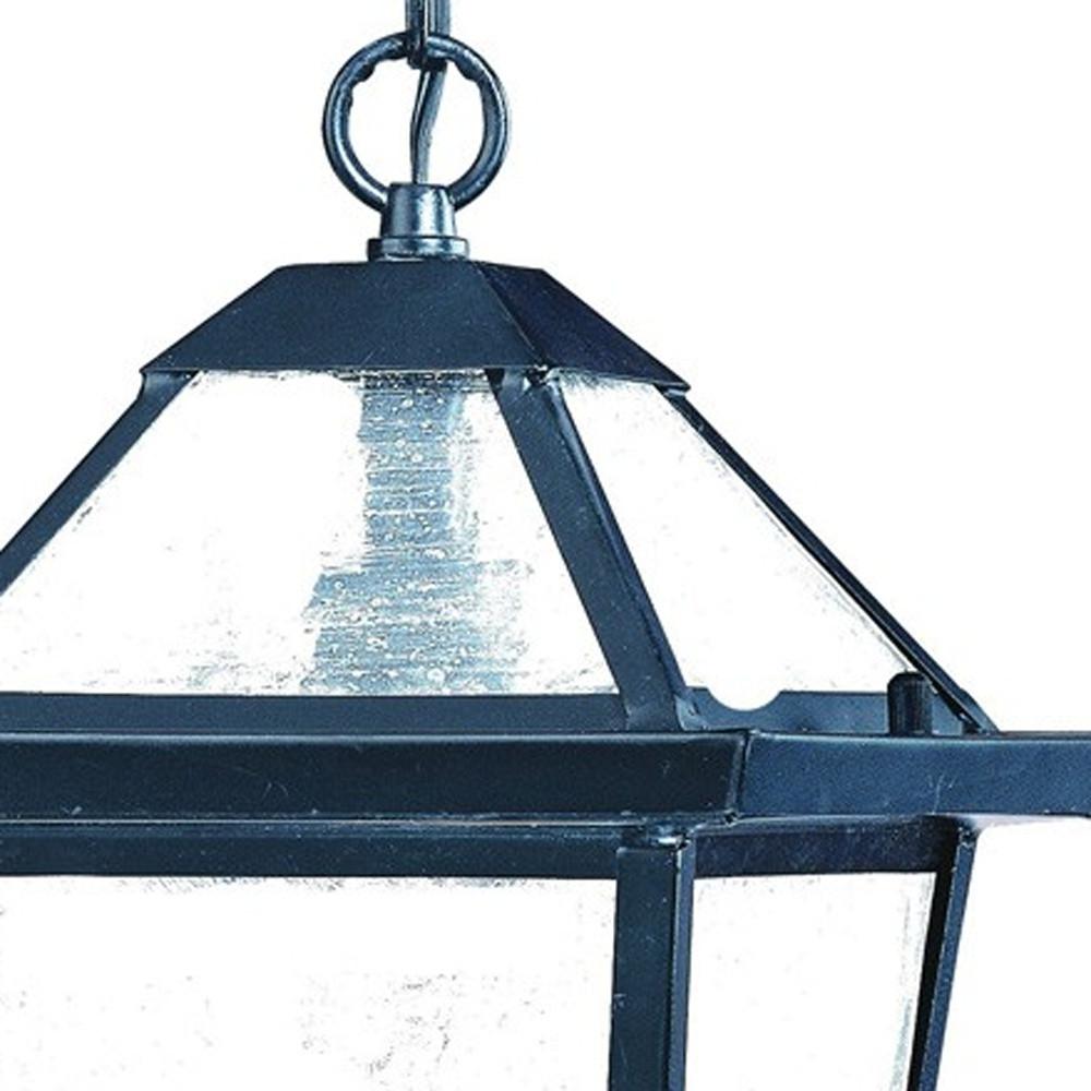 Matte Black Hanging Lantern Light. Picture 4
