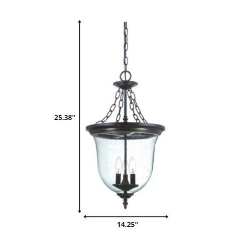 Belle 3-Light Architectural Bronze Hanging light. Picture 5