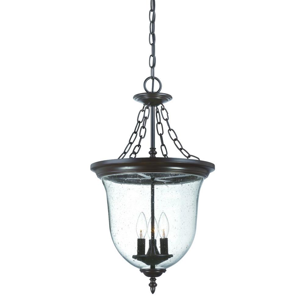 Belle 3-Light Architectural Bronze Hanging light. Picture 2