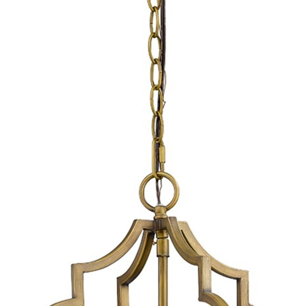 Peyton 4-Light Raw Brass Chandelier With Crystal Accents. Picture 3