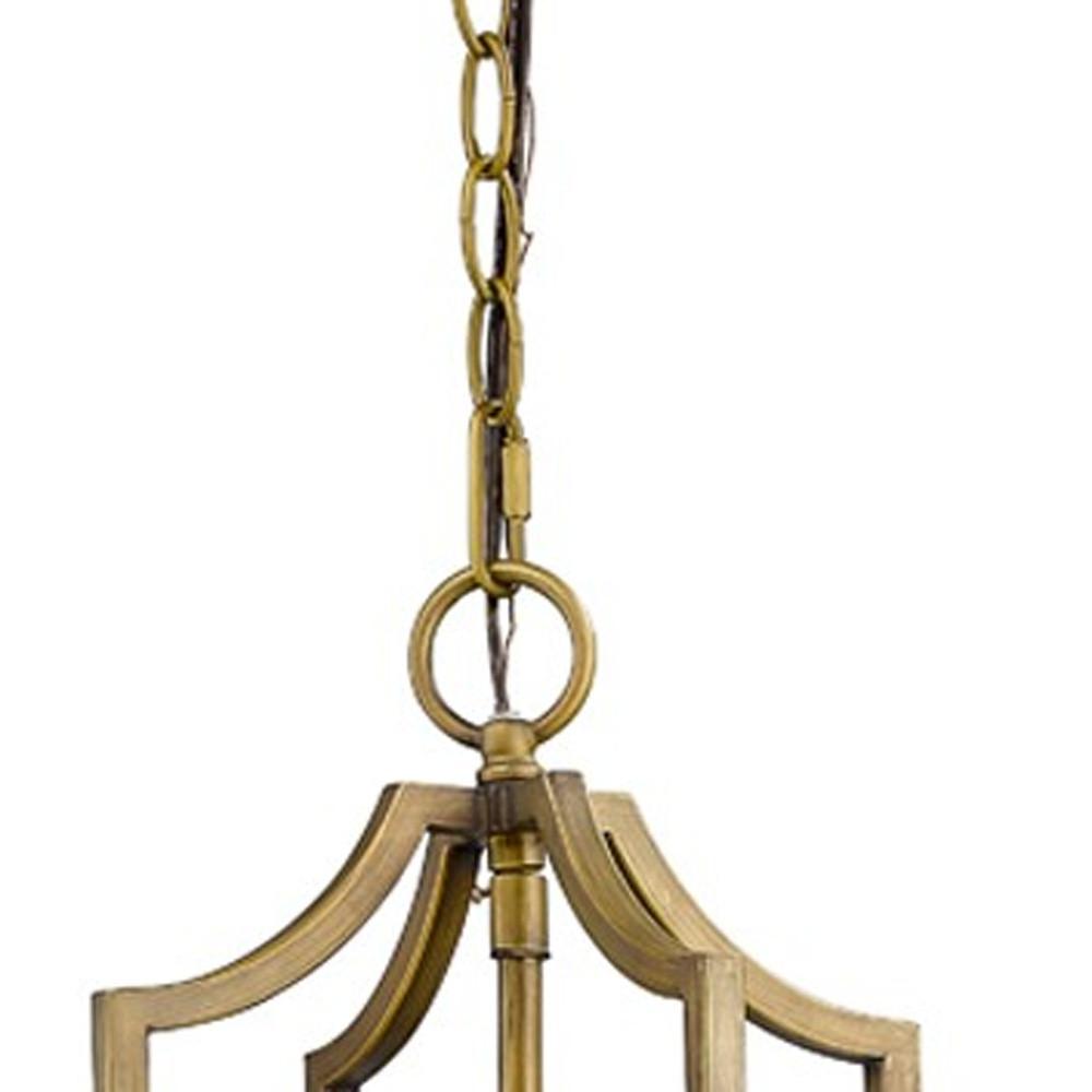 Peyton 4-Light Raw Brass Chandelier With Crystal Accents. Picture 4