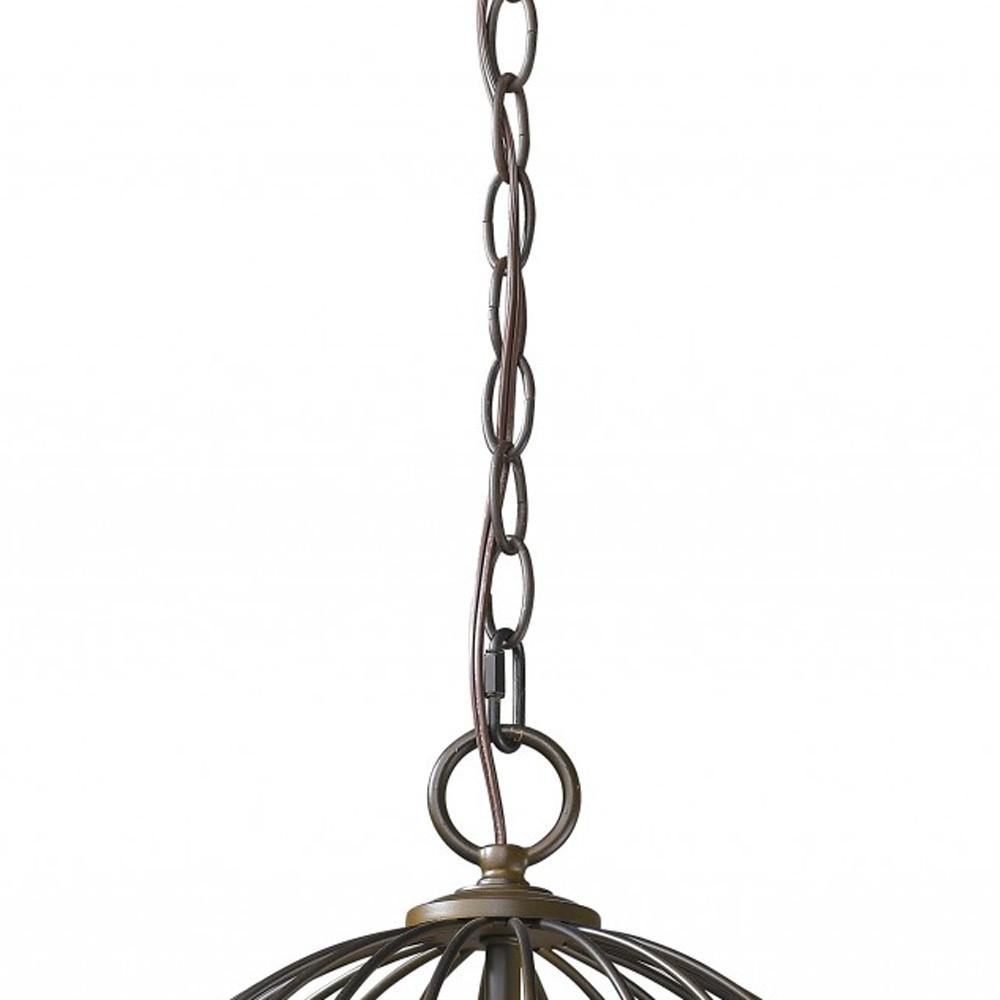 Aria 3-Light Oil-Rubbed Bronze Globe Pendant With Mother Of Pearl Accents. Picture 3
