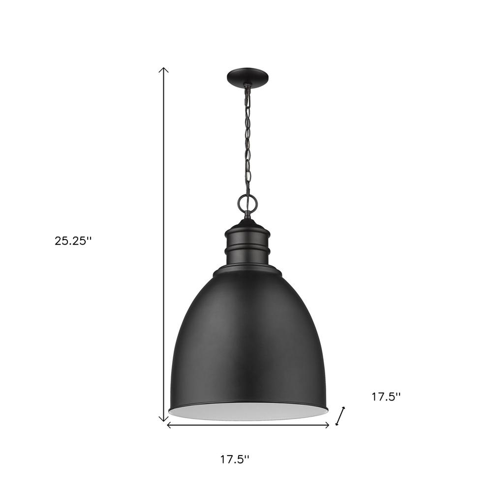 Colby 1-Light Matte Black Pendant With Gloss White Interior Shade. Picture 4
