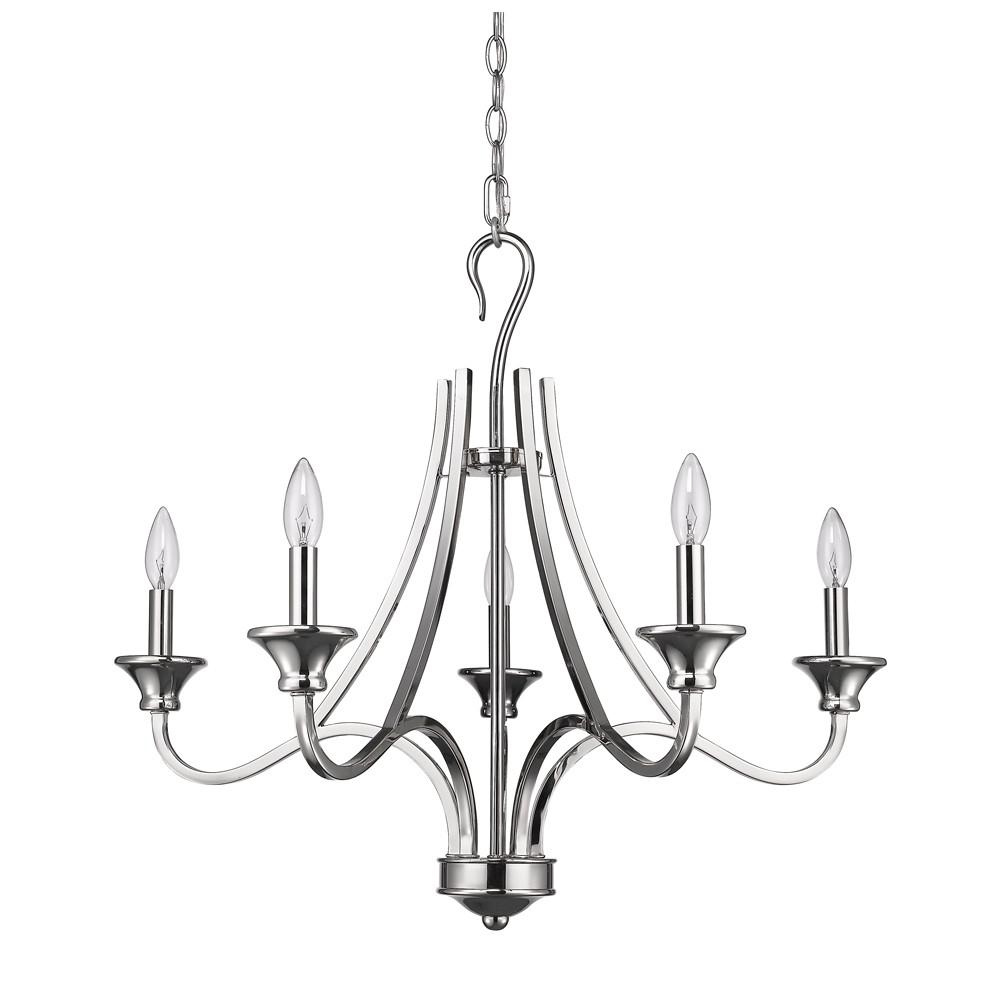 Michelle 5-Light Polished Nickel Chandelier. Picture 1