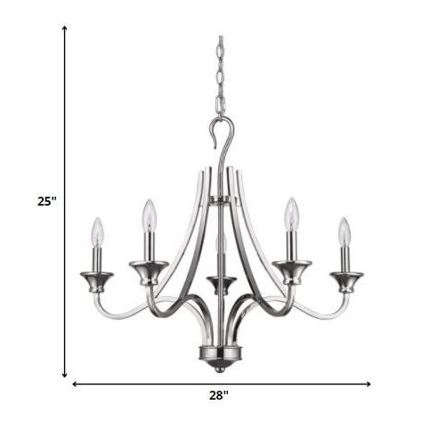 Michelle 5-Light Polished Nickel Chandelier. Picture 5