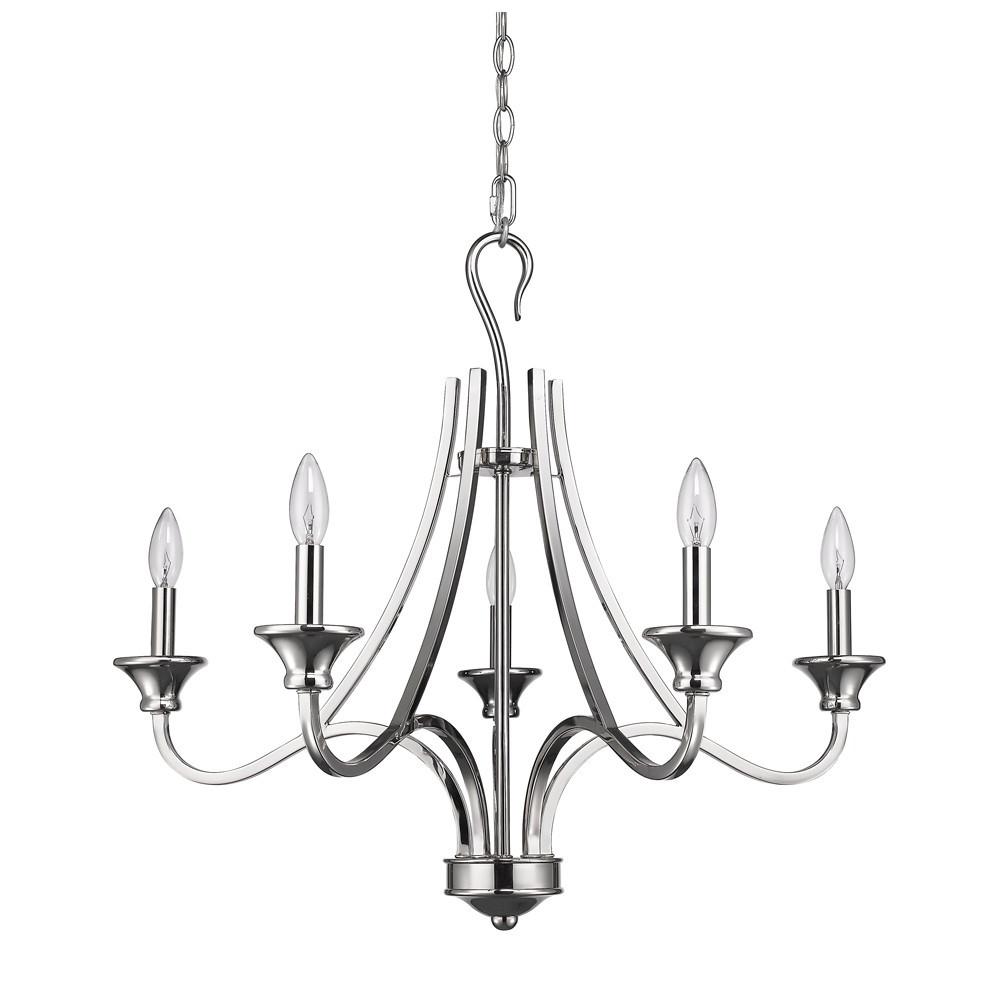 Michelle 5-Light Polished Nickel Chandelier. Picture 2