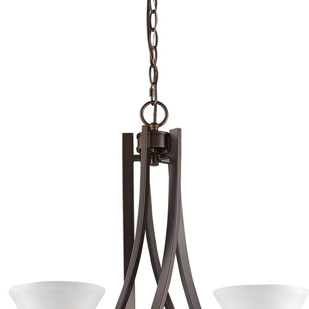 Mia 5-Light Oil-Rubbed Bronze Chandelier With Etched Glass Shades. Picture 3