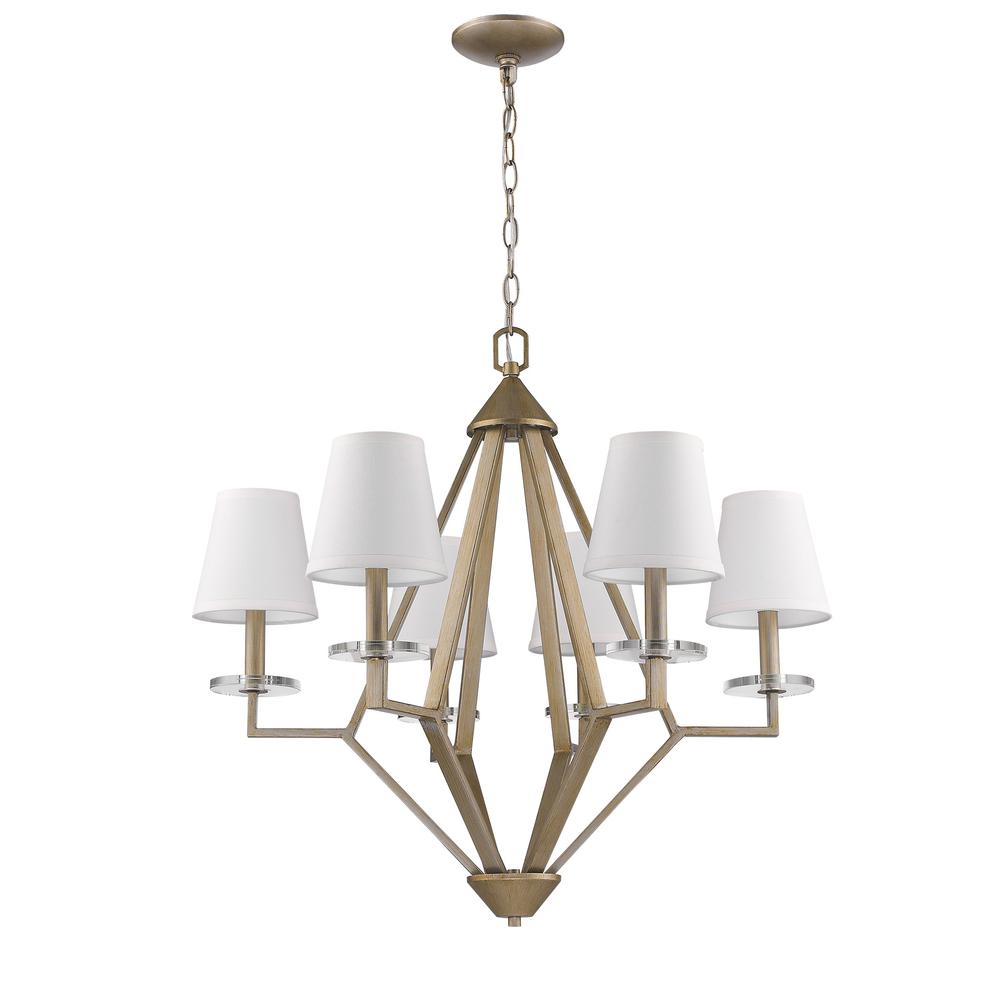 Easton 6-Light Washed Gold Chandelier. Picture 2