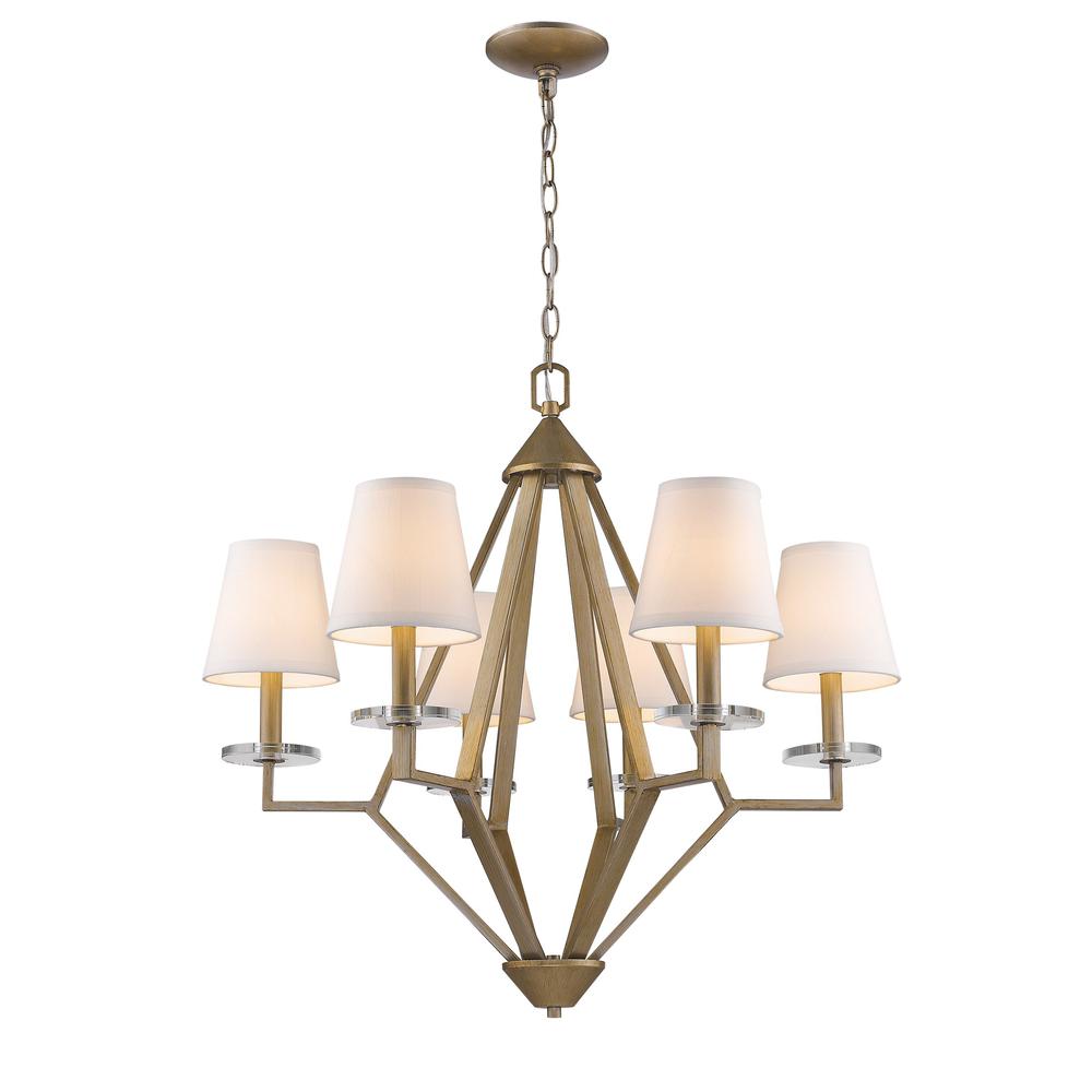 Easton 6-Light Washed Gold Chandelier. Picture 1