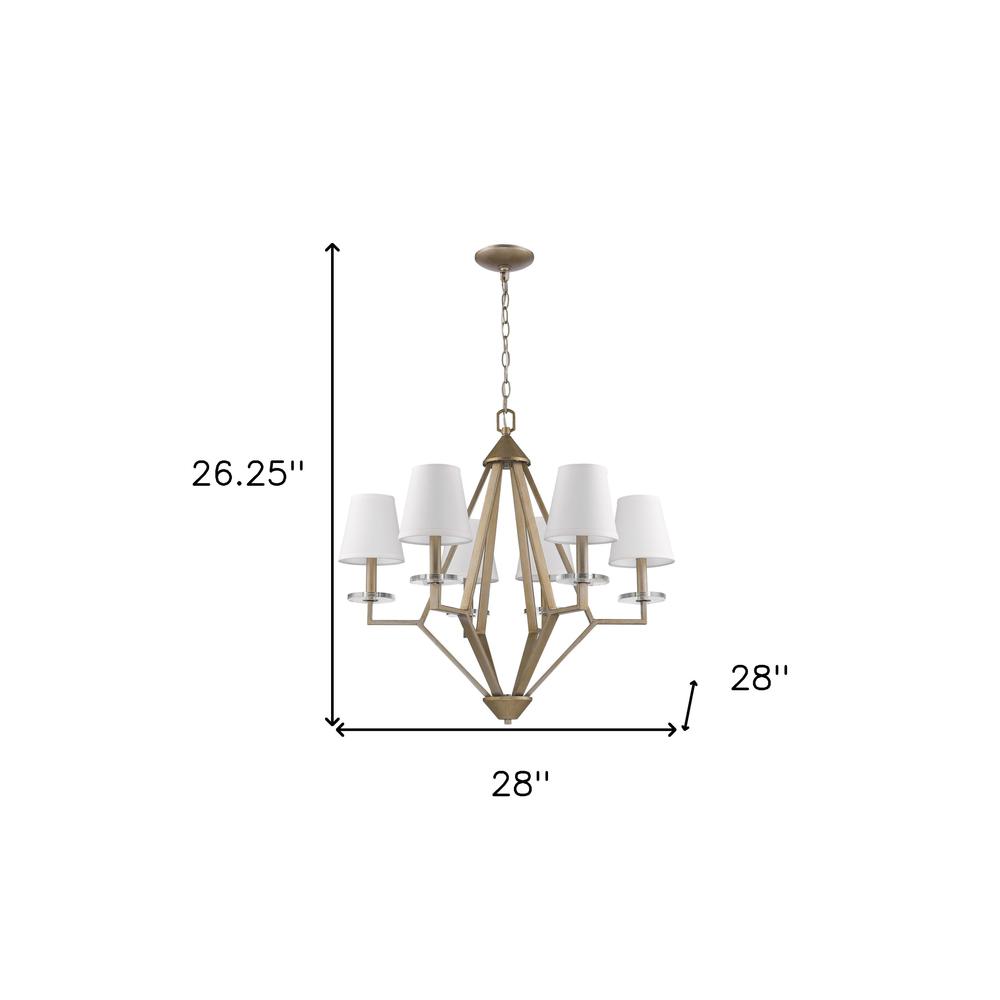 Easton 6-Light Washed Gold Chandelier. Picture 4