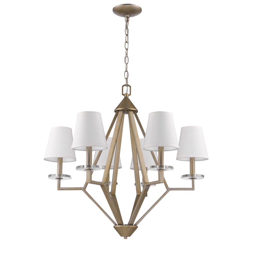 Easton 6-Light Washed Gold Chandelier. Picture 3