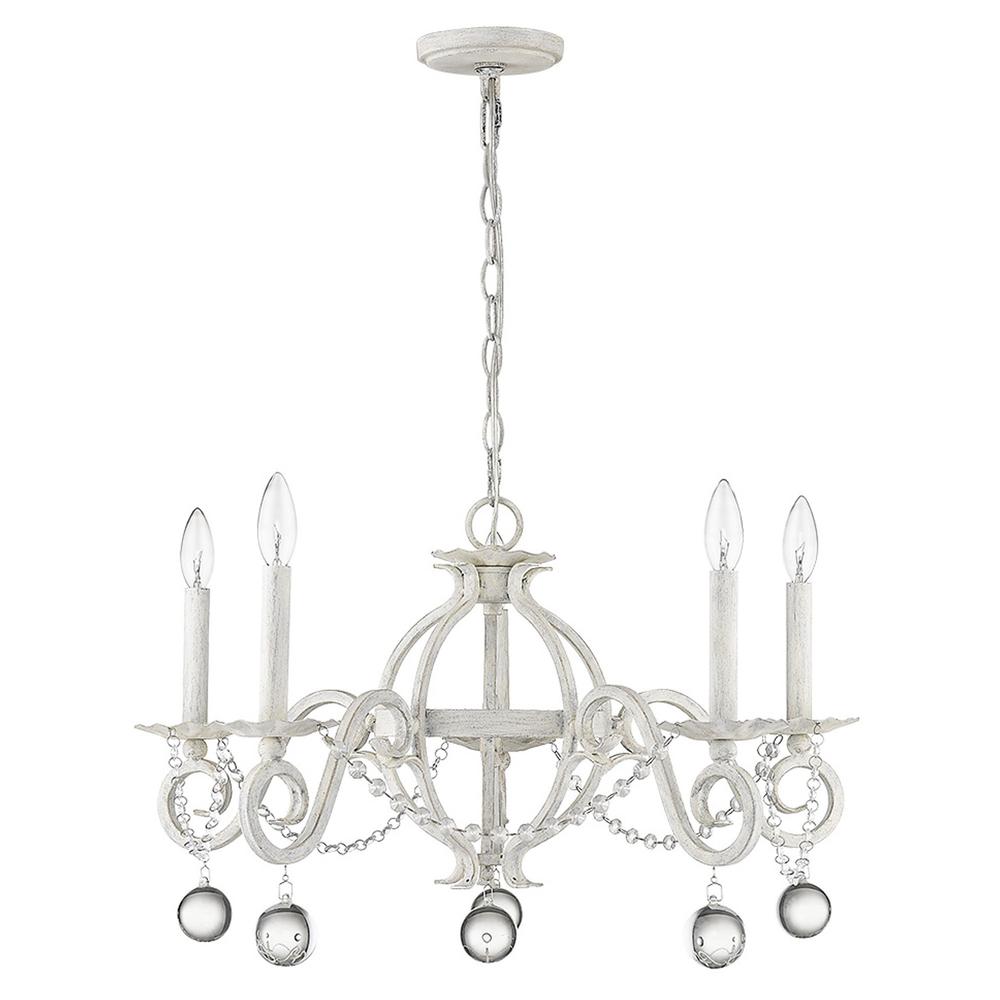 Callie 5-Light Country White Chandelier. Picture 2