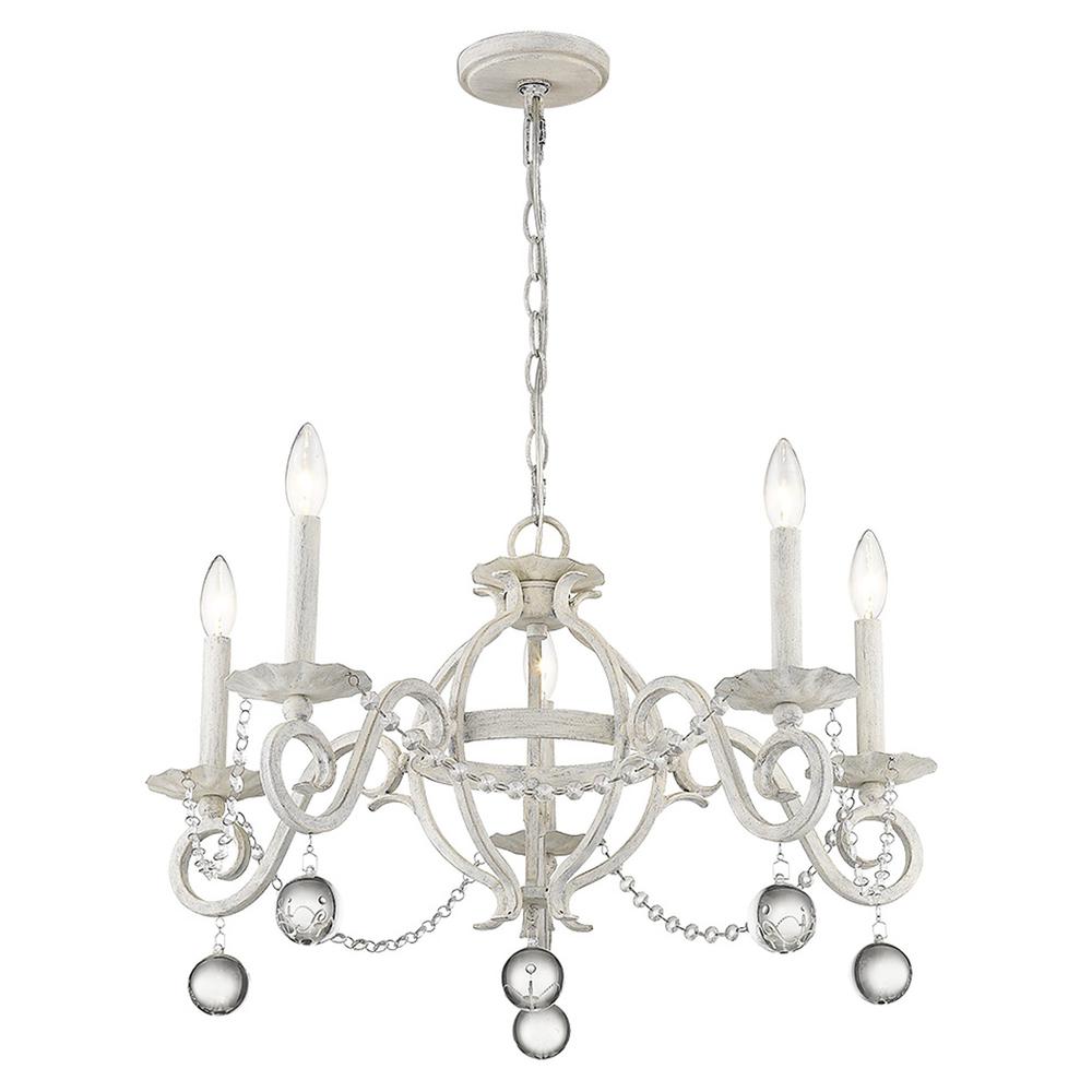 Callie 5-Light Country White Chandelier. Picture 3