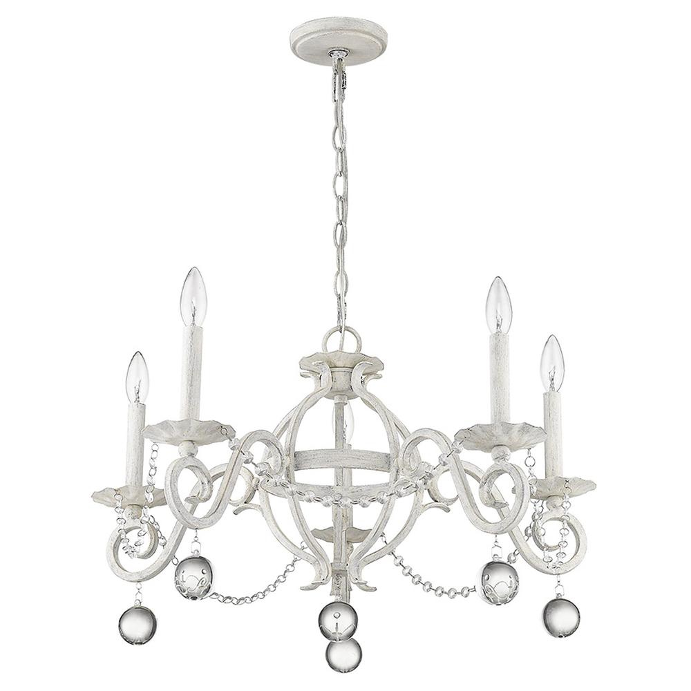Callie 5-Light Country White Chandelier. Picture 4