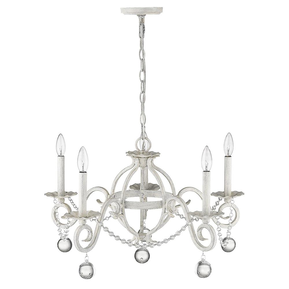 Callie 5-Light Country White Chandelier. Picture 5