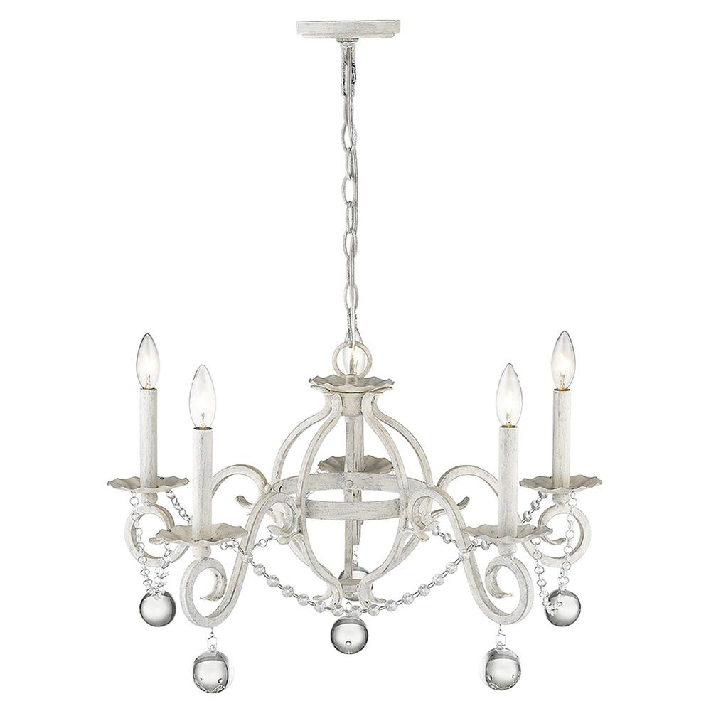 Callie 5-Light Country White Chandelier. Picture 6