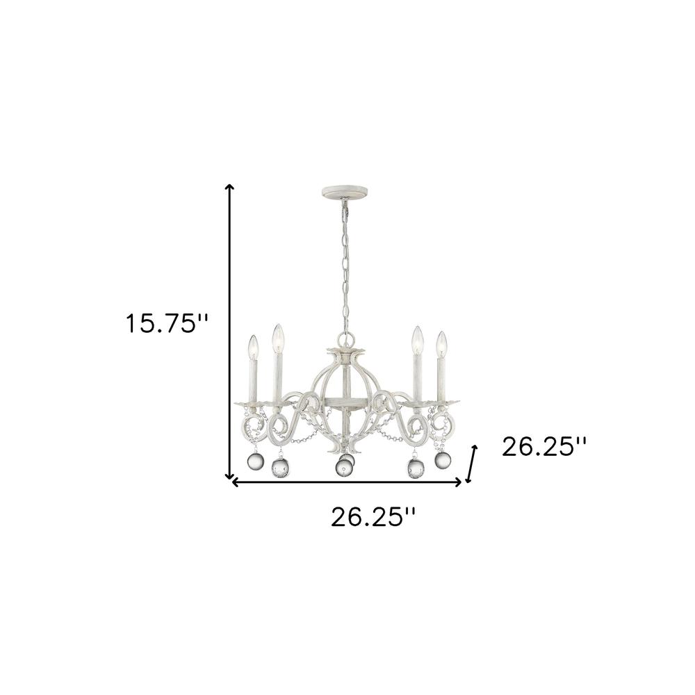 Callie 5-Light Country White Chandelier. Picture 8